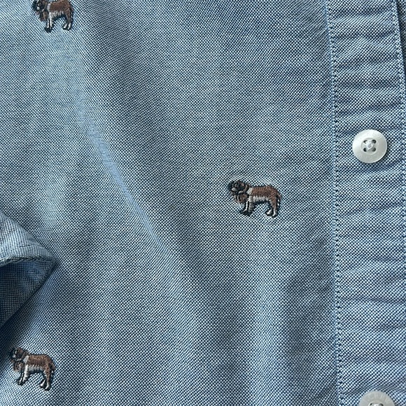 J. Crew Slim Oxford Embroidered Dog Button Down size XL - Picture 3 of 6
